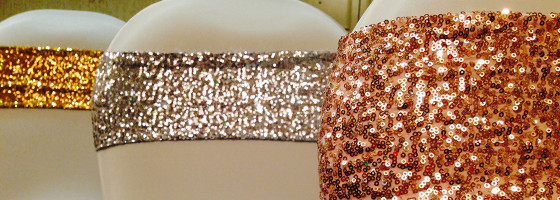 Glitter chair wraps for weddings