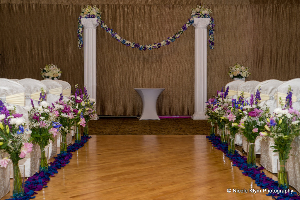 Floral Indoor Ceremony at the Crystal Ballroom at the Radisson Freehold NJ