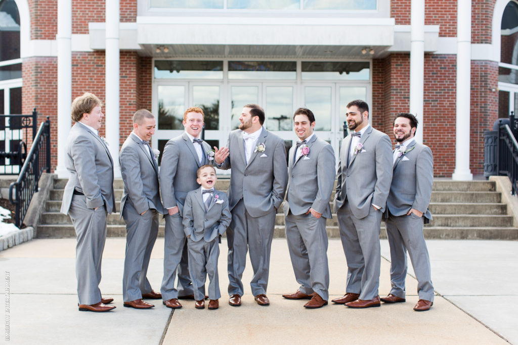 grey groomsmen suit