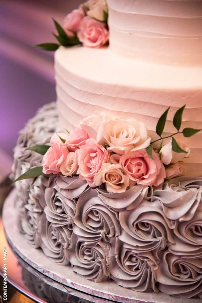 Elaborate floral wedding cake design